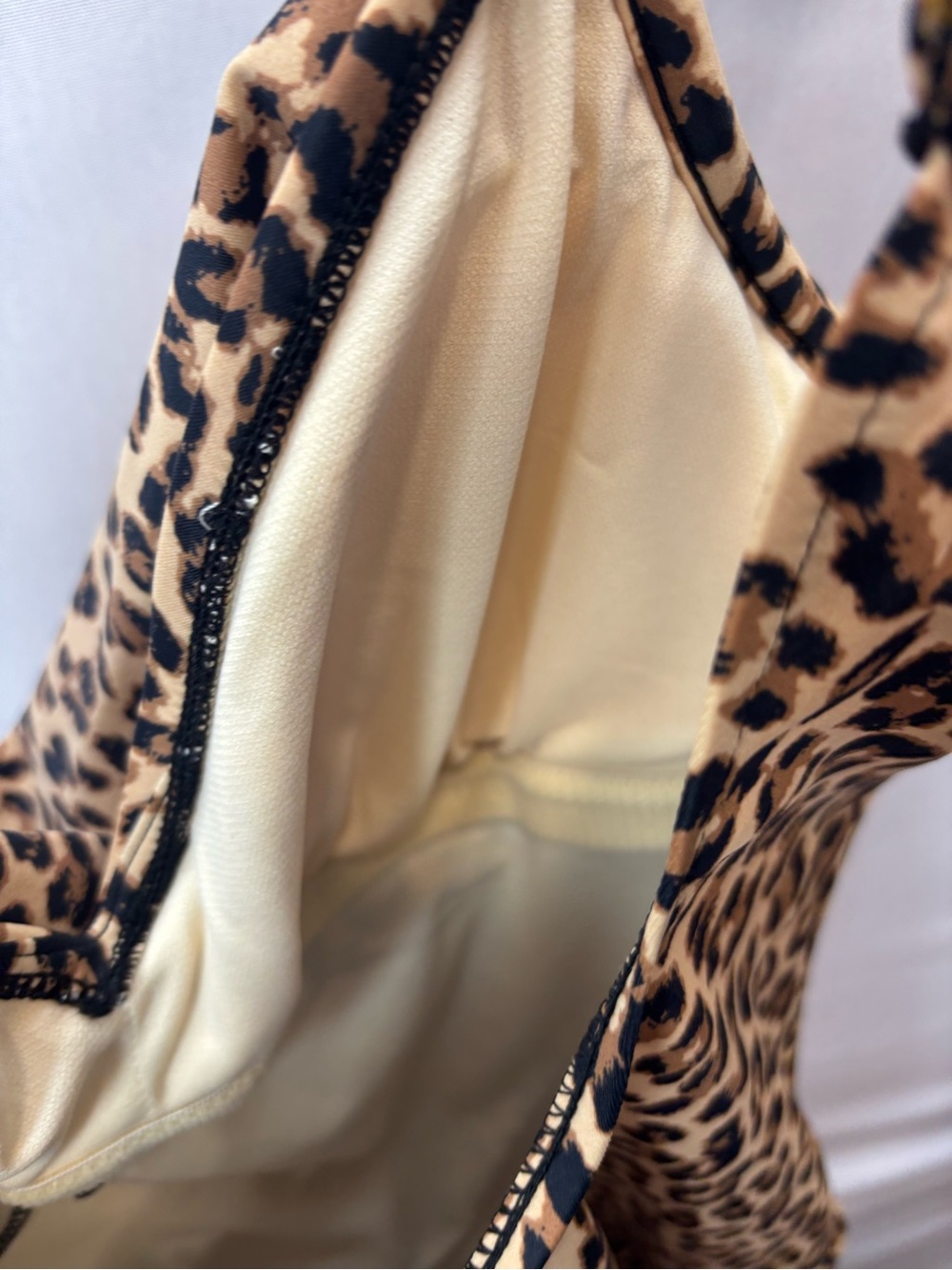 Aqua Green Leopard Print One-Piece Swimsuit - Tan & Black L - Picture 9 of 12